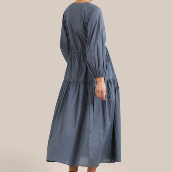 NWOT, Lyra Organic Cotton Tiered Maxi Dress in Blue, size XS - Picture 5 of 9